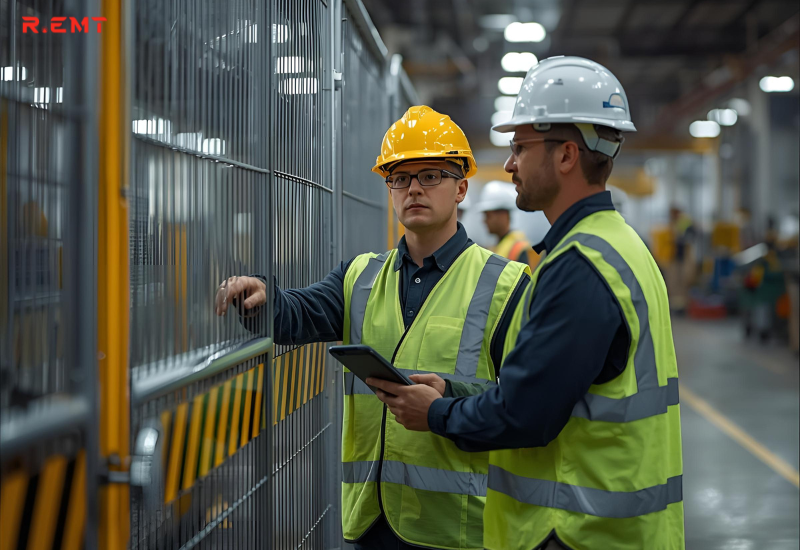 Nhân sự kiểm tra hàng rào an toàn định kì 